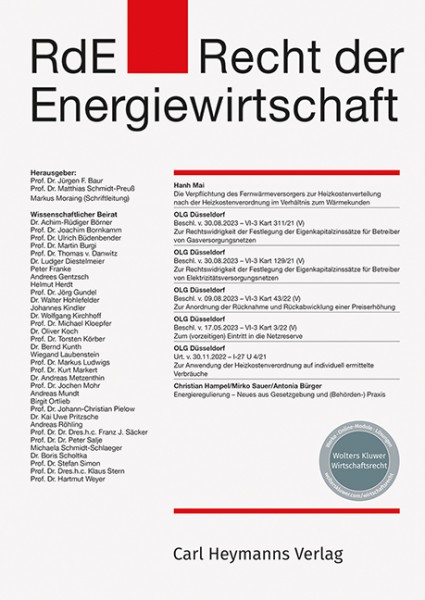RdE - Recht der Energiewirtschaft - Heft 12|2022