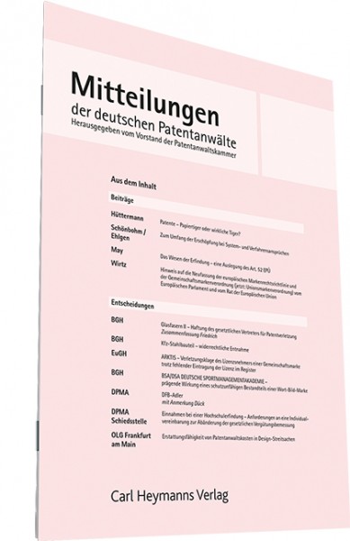 Mitteilungen der deutschen Patentanwälte - Heft 7-8|2021