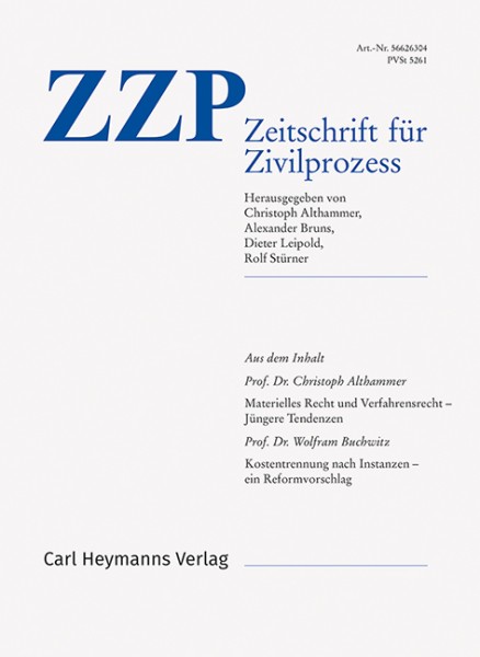 ZZP - Zeitschrift für Zivilprozess - Heft 1|2024