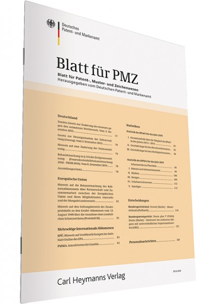 PMZ - Blatt für Patent-, Muster- und Zeichenwesen - Heft 3|2021