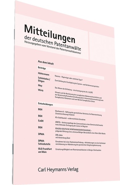 Mitteilungen der deutschen Patentanwälte - Heft 5|2023