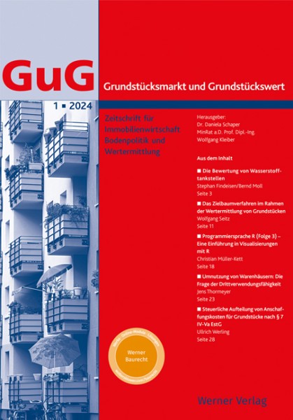 GuG - Grundstücksmarkt und Grundstückswert - Heft 1|2024