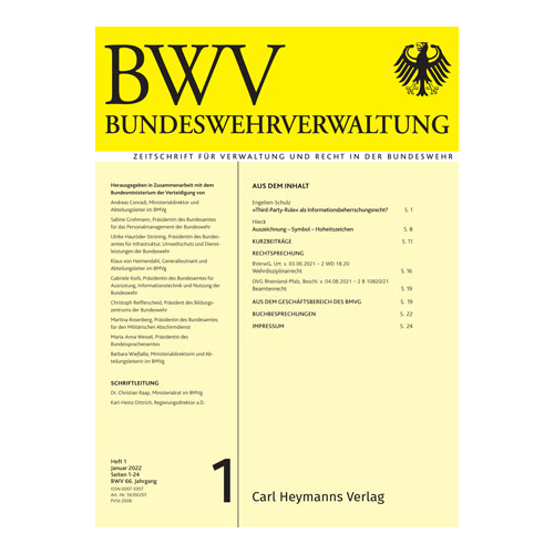 Bundeswehrverwaltung - Heft 1|2022