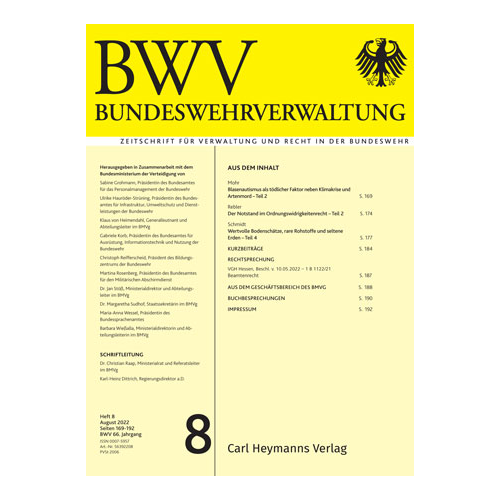 Bundeswehrverwaltung - Heft 8|2022