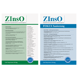 ZInsO - Zeitschrift für das gesamte Insolvenz- und Sanierungsrecht