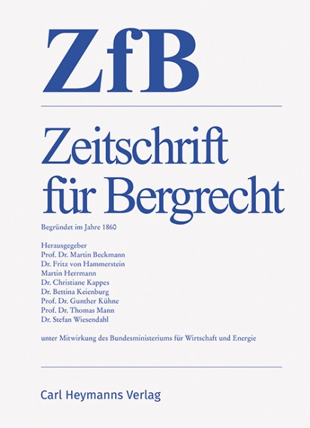 ZfB - Zeitschrift für Bergrecht - Heft 1|2022