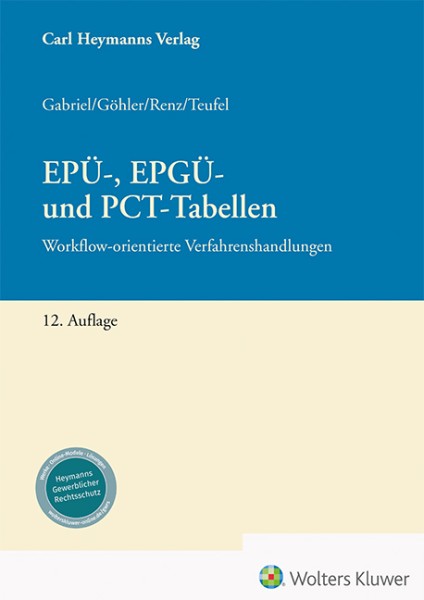 EPÜ-, EPGÜ- und PCT-Tabellen