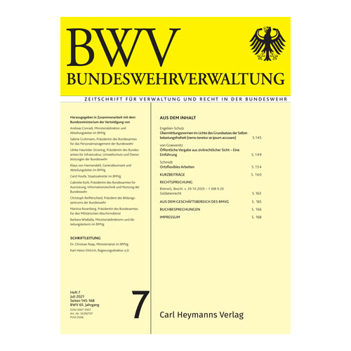 Bundeswehrverwaltung - Heft 7|2021