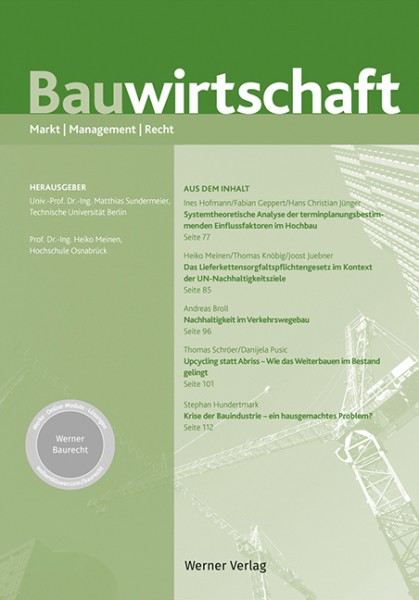BauW - Zeitschrift Bauwirtschaft (Probeabonnement - 2 Hefte kostenlos)