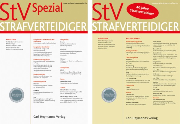 StV - Strafverteidiger (Probeabonnement - 2 Hefte)